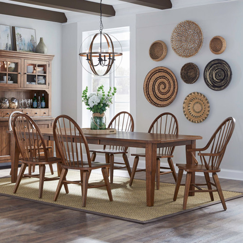 Hearthstone Ridge - Tobacco & Black - 7 Piece Rectangular Table Set (382-DR-7RLS) by Liberty Furniture