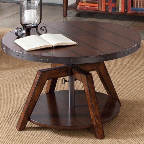 Aspen Skies - Russet Brown - Motion Cocktail Table (316-OT1011) by Liberty Furniture