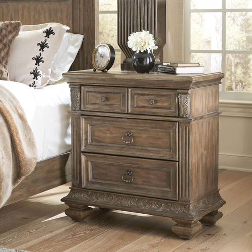 Carlisle Court - Chestnut w/ Dusty Wax - Bedside Chest w/ Charging Station (502-BR62) by Liberty Furniture