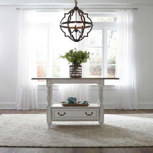 Magnolia Manor - Antique White & Weathered Bark - Gathering Table (244-GT3660) by Liberty Furniture