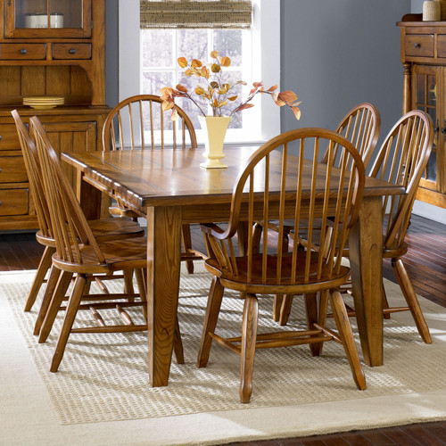 Treasures - Rustic Oak & Black - Rectangular Leg Table - Oak (17-T4408) by Liberty Furniture