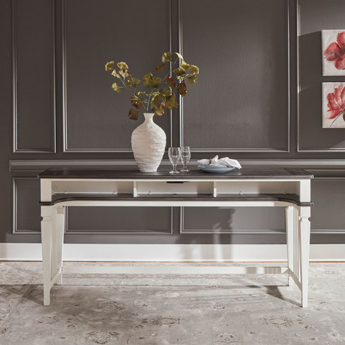 Allyson Park - Wirebrushed White w/ Charcoal Tops - Console Bar Table (417-OT7637) by Liberty Furniture