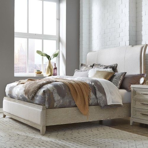Belmar - Washed Taupe & Silver Champagne - King California Upholstered Bed (902-BR-CKUB) by Liberty Furniture