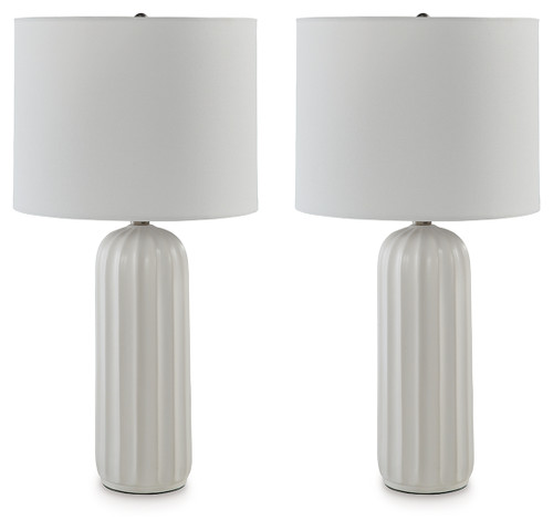 Clarkland - White - Table Lamp (Set of 2) (L177974) by Ashley