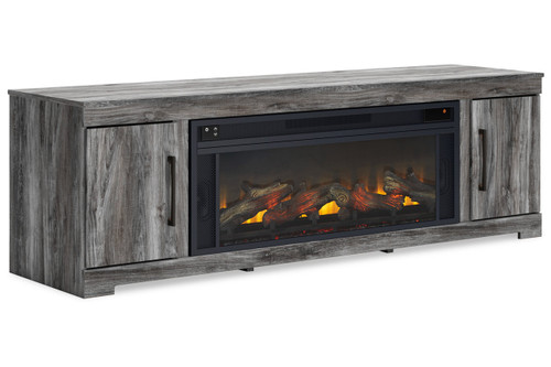 Baystorm Gray 73" TV Stand with Electric Fireplace (W221W1) by Ashley