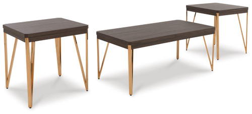 Bandyn - Brown/Champagne - Table (Set of 3) (T404-13) by Ashley