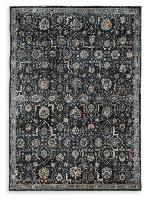 Hilcott - Blue/Cream/Brown - 5'3" x 7'3" Rug (R406112) by Ashley