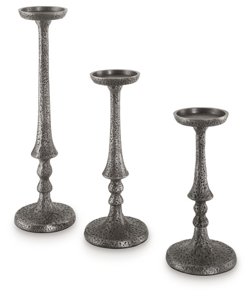 Eravell - Pewter Finish - Candle Holder (Set of 3) (A2000584) by Ashley
