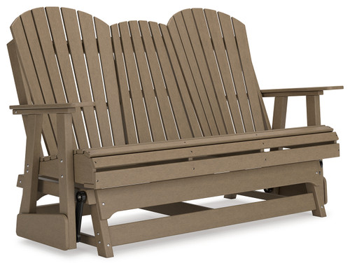 Hyland wave - Driftwood - Outdoor Glider Loveseat (P114-835) by Ashley