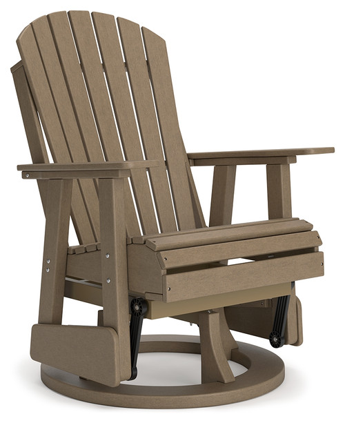 Hyland wave - Driftwood - Outdoor Swivel Glider Chair (P114-820) by Ashley