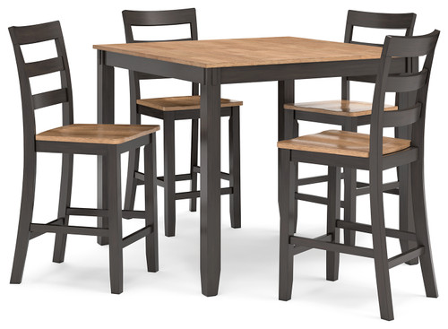 Gesthaven - Natural/Brown - Counter Height Dining Table and 4 Barstools (Set of 5) (D396-223) by Ashley