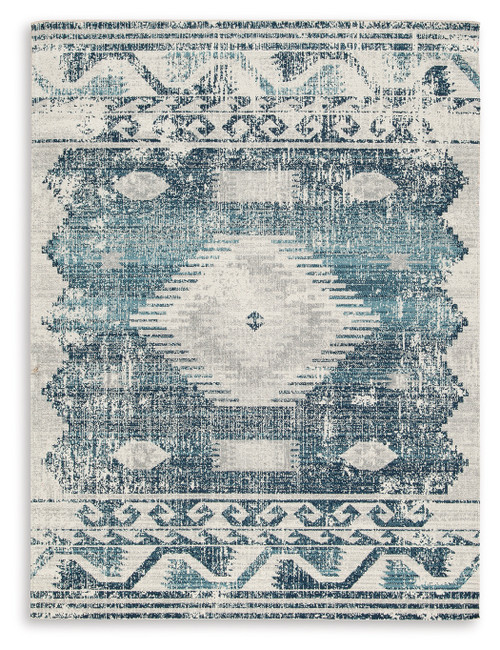 Daddridge - Blue/Gray/Ivory - 5' x 7' Rug (R900102) by Ashley
