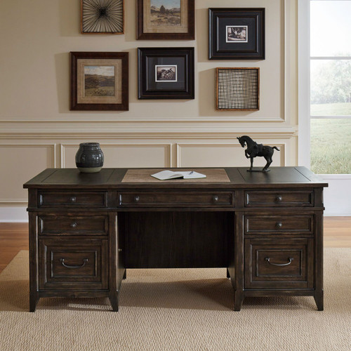 Paradise Valley - Saddle Brown - Executive Desk Base (297-HO105B) by Liberty Furniture