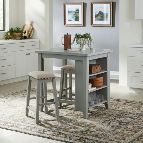 Brook Creek - Gray - 3 Piece Counter Set (942-CD-3CTS) by Liberty Furniture