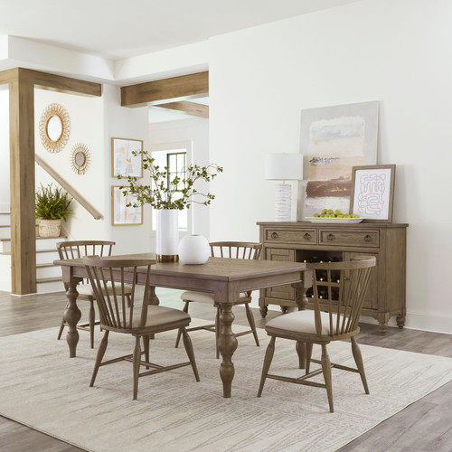 Americana Farmhouse - Dusty Taupe - 5 Piece Rectangular Table Set (615-CD-5RLS) by Liberty Furniture