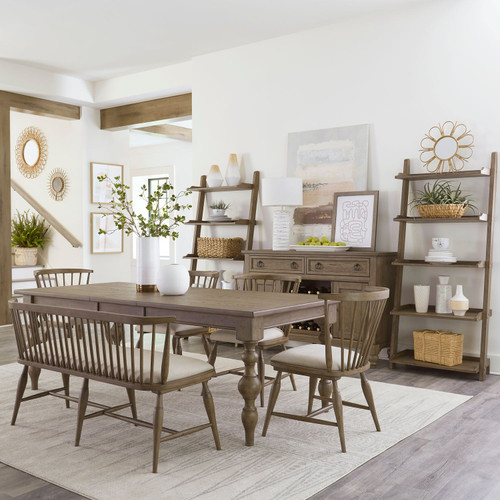 Americana Farmhouse - Dusty Taupe - 6 Piece Rectangular Table Set (615-CD-6RTS) by Liberty Furniture