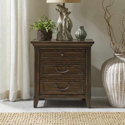 Paradise Valley - Saddle Brown - Nightstand w/ Charging Station (297-BR61) by Liberty Furniture