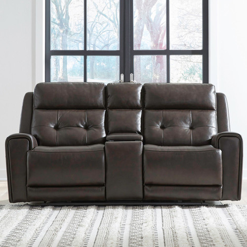 Carrington - Dark Brown Leather - Loveseat w/Console P3 & ZG - Dark Brown (7006DB-23P) by Liberty Furniture Carrington - Dark Brown Leather - Loveseat w/Console P3 & ZG - Dark Brown (7006DB-23P) by Liberty Furniture