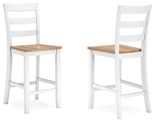Gesthaven - Natural/White - Counter Height Barstool (Set of 2) (D398-124) by Ashley