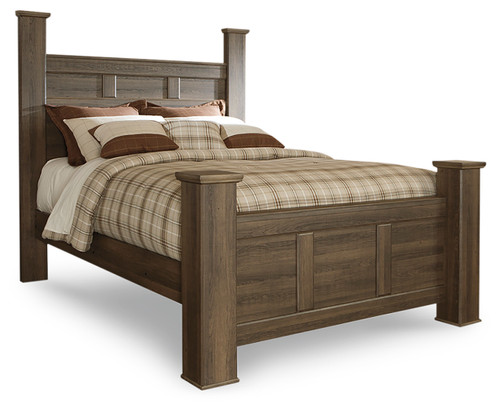 Juararo - Dark Brown - Queen Poster Bed (B251B3) by Ashley
