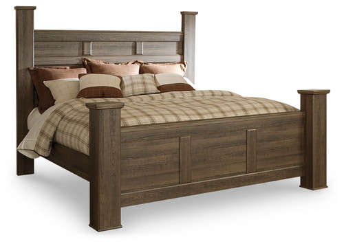 Juararo - Dark Brown - King Poster Bed (B251B10) by Ashley