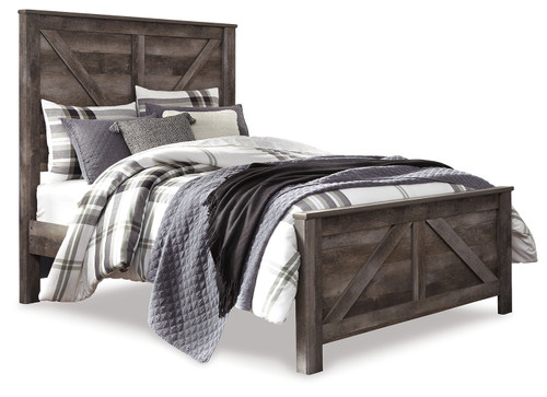 Wynnlow - Gray - Queen Crossbuck Panel Bed (B440B9) by Ashley