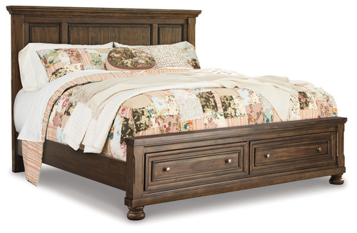 Flynnter - Medium Brown - King Panel Bed with 2 Storage Drawers (B719B14) by Ashley