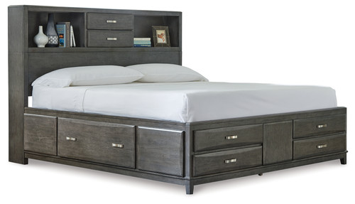 Caitbrook - Gray - Queen Storage Bed with 8 Drawers (B476B2) by Ashley