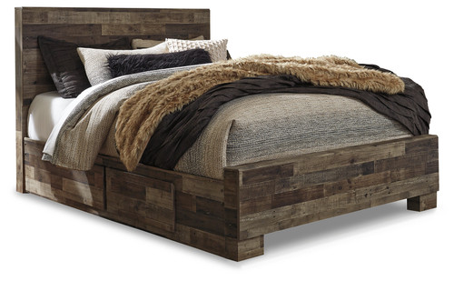 Derekson - Multi Gray - Queen Panel Bed with 2 Storage Drawers (B200B22) by Ashley