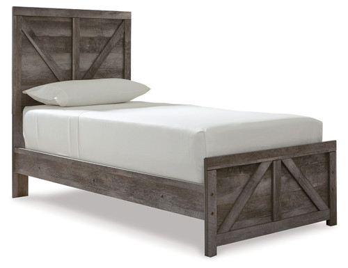 Wynnlow - Gray - Twin Crossbuck Panel Bed (B440B16) by Ashley