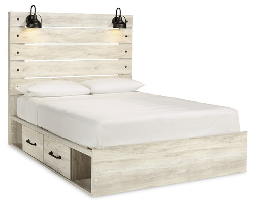 Cambeck - Whitewash - Queen Panel Bed with 4 Storage Drawers (B192B24) by Ashley