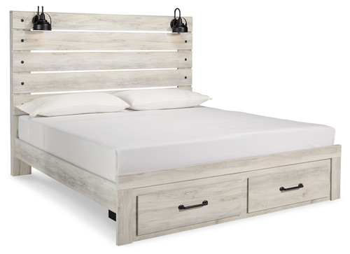 Cambeck - Whitewash - King Panel Bed with 2 Storage Drawers (B192B31) by Ashley