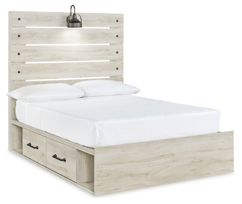 Cambeck - Whitewash - Full Panel Bed with 4 Storage Drawers (B192B34) by Ashley