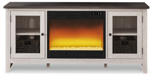 Dorrinson - Two-tone - 60" TV Stand with Electric Fireplace (W287W2) by Ashley