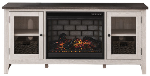 Dorrinson - Two-tone - 60" TV Stand with Electric Fireplace (W287W3) by Ashley
