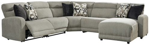 Colleyville - Stone - 5-Piece Power Reclining Sectional (54405S7) by Ashley