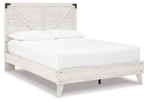 Shawburn - White/Dark Charcoal Gray - Queen Crossbuck Panel Platform Bed (EB4121B1) by Ashley