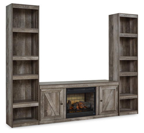 Wynnlow - Gray - 3-Piece Entertainment Center with Electric Fireplace (EW0440W10) by Ashley