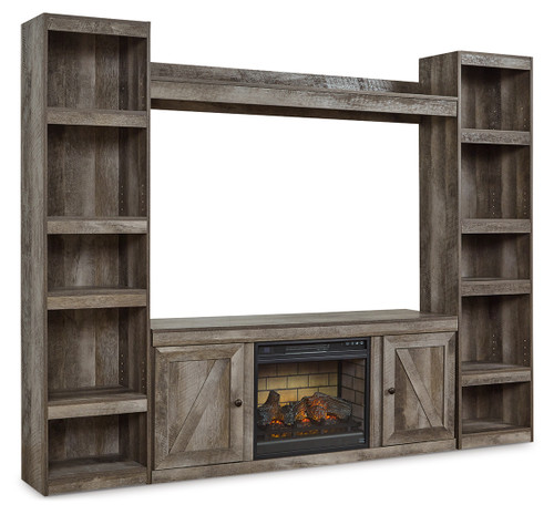 Wynnlow - Gray - 4-Piece Entertainment Center with Electric Fireplace (EW0440W8) by Ashley