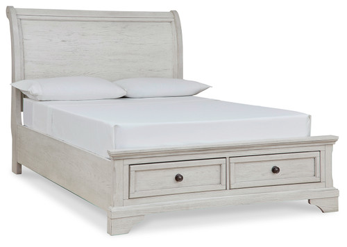 Robbinsdale - Antique White - Full Sleigh Storage Bed (B742B13) by Ashley