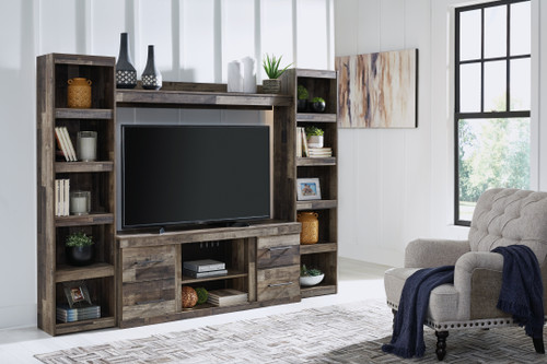 Derekson - Multi Gray - 4-Piece Entertainment Center (EW0200W6) by Ashley