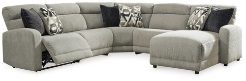Colleyville - Stone - 5-Piece Power Reclining Sectional with Chaise (54405S14) by Ashley