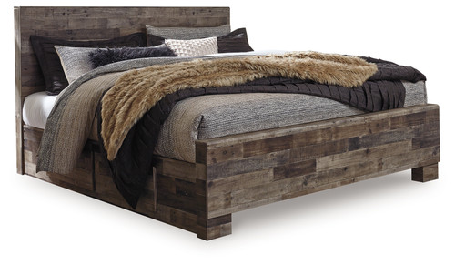 Derekson - Multi Gray - King Panel Bed with 2 Side Storage (B200B44) by Ashley