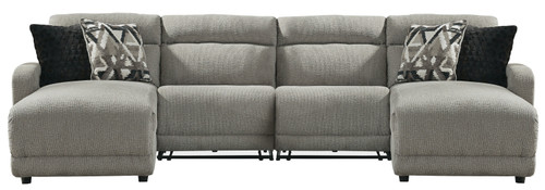 Colleyville - Stone - 4-Piece Power Reclining Sectional with Chaise (54405S15) by Ashley