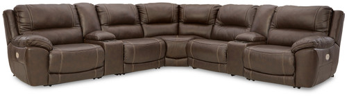 Dunleith - Chocolate - 7-Piece Power Reclining Sectional (U71604S7) by Ashley