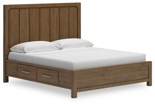 Cabalynn - Light Brown - King Panel Bed with Storage (B974B8) by Ashley