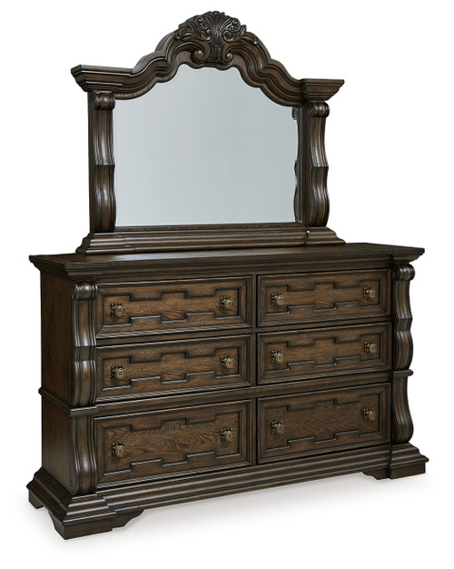 Maylee - Dark Brown - Dresser and Mirror (B947B1) by Ashley