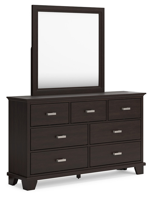 Covetown - Dark Brown - Dresser and Mirror (B441B1) by Ashley