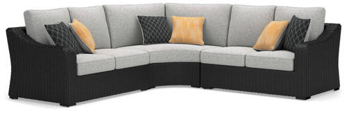 Beachcroft - Black/Light Gray - 3-Piece Outdoor Sectional (P792P1) by Ashley