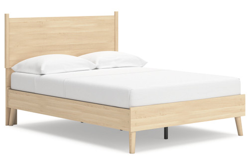 Cabinella - Tan - Full Platform Panel Bed (EB2444B1) by Ashley